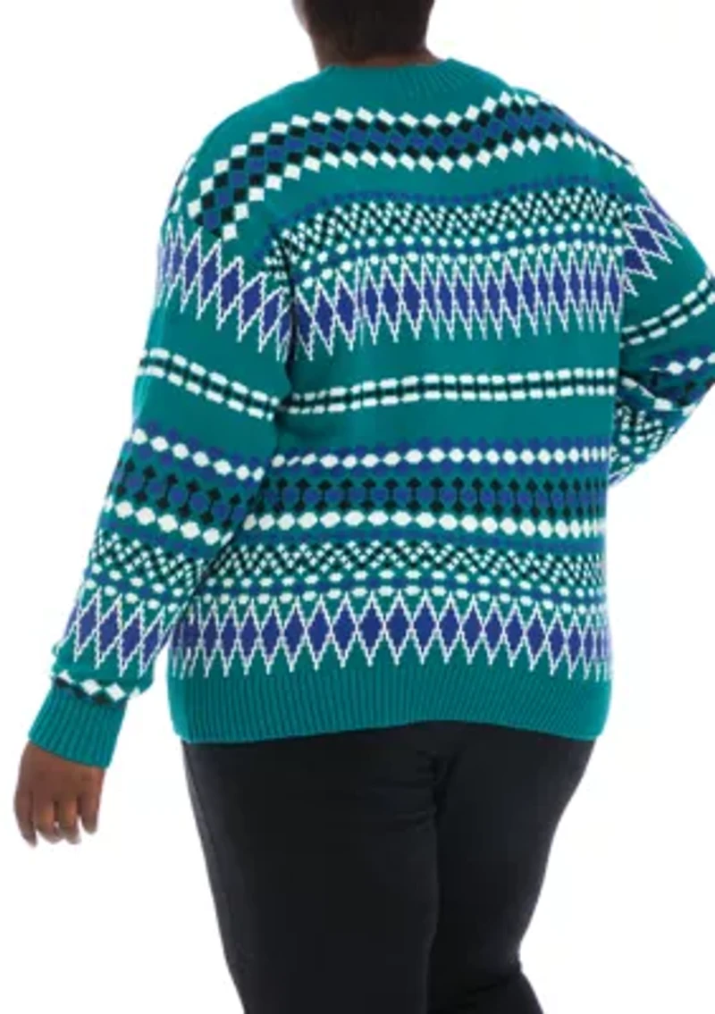 Plus Boxy Intarsia Sweater