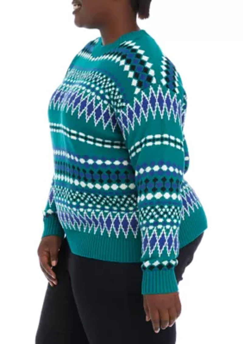 Plus Boxy Intarsia Sweater