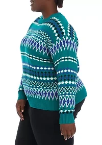 Plus Boxy Intarsia Sweater