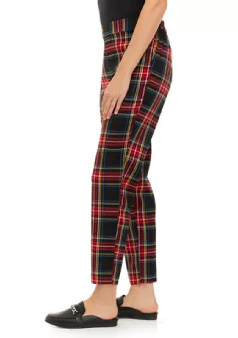 Women's Stretch Twill Plaid Pants
