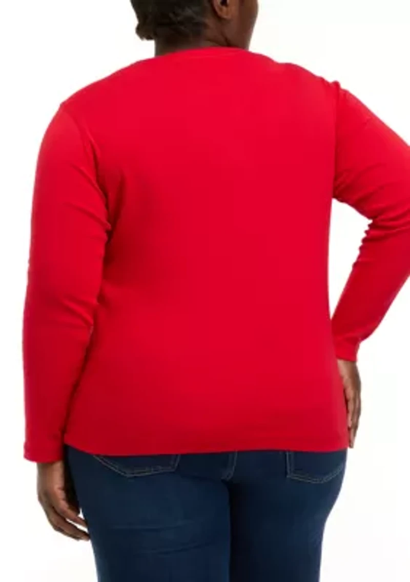 Plus Ribbed Henley Top