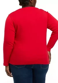 Plus Ribbed Henley Top
