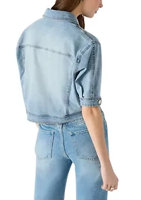 Women's Blu Elbow Sleeve Denim Trucker Jacket