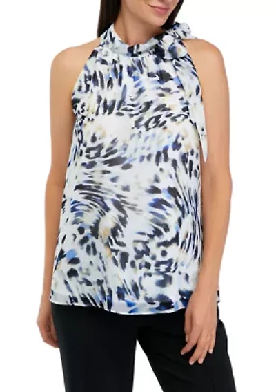 Women's Sleeveless Tie Halter Neck Top