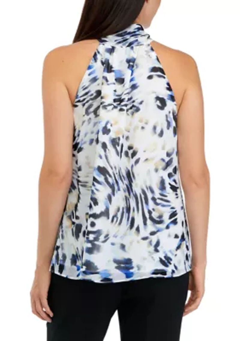 Women's Sleeveless Tie Halter Neck Top