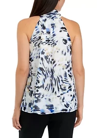 Women's Sleeveless Tie Halter Neck Top