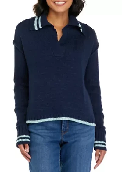 Women's Long Sleeve Collared Sweater