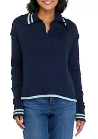 Women's Long Sleeve Collared Sweater