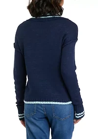 Women's Long Sleeve Collared Sweater