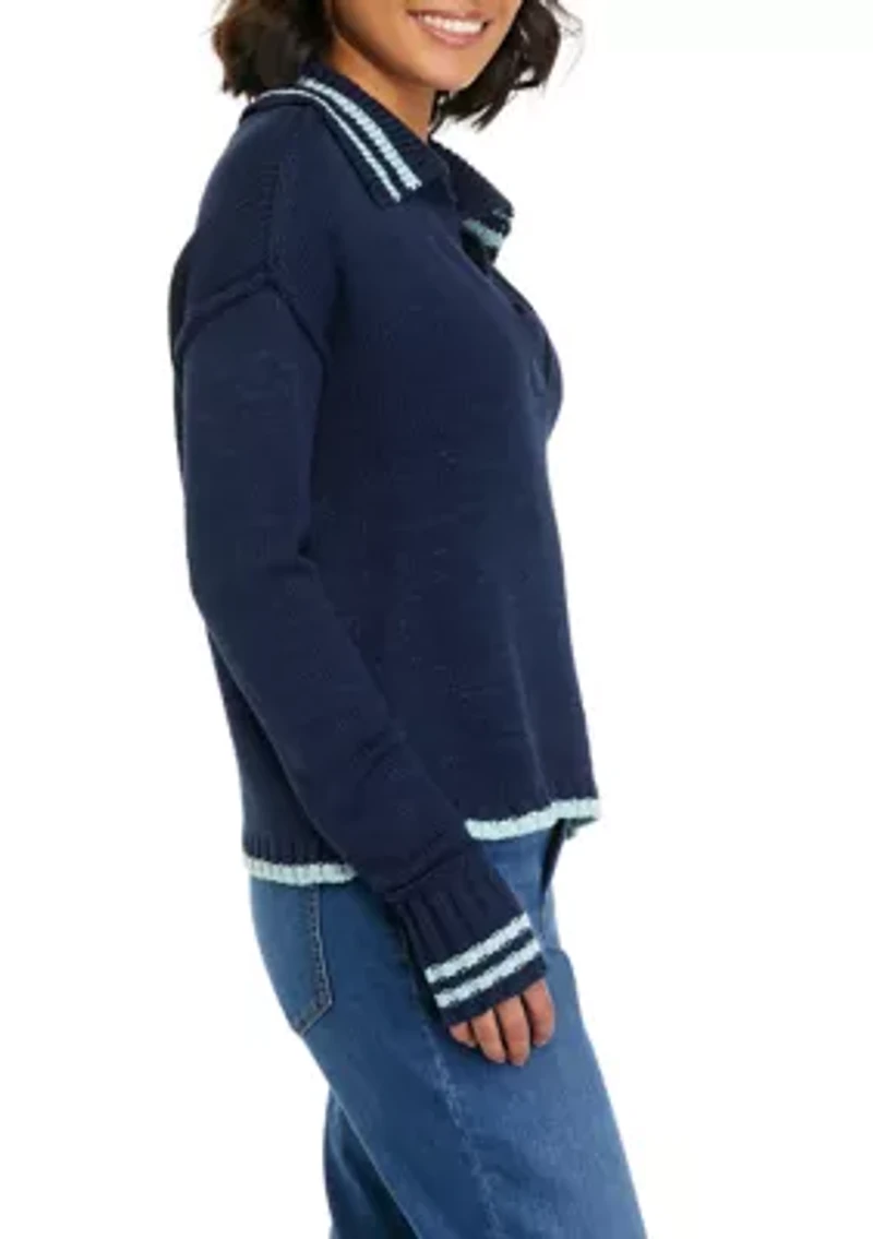 Women's Long Sleeve Collared Sweater