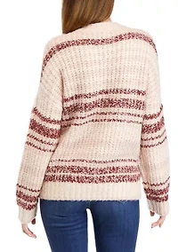 Women's Striped V-Neck Sweater