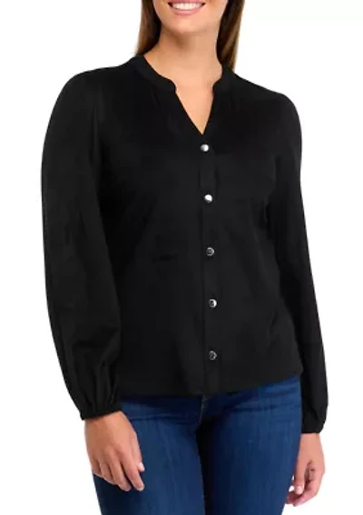 Women's Micro Suede Button Down Cardigan