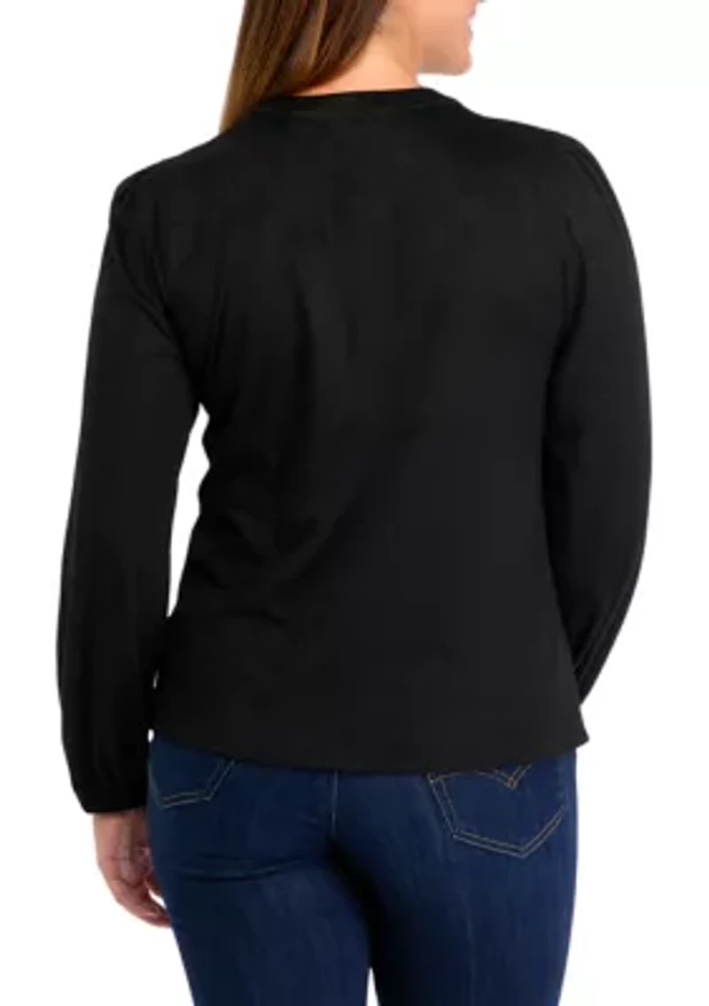 Women's Micro Suede Button Down Cardigan