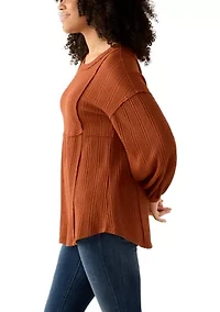 Women's Blouson Babydoll Top