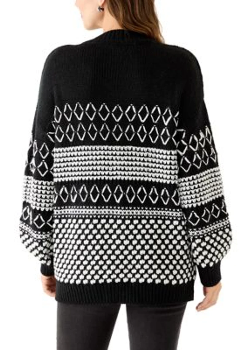 Women's Placed Mixed Stitch Sweater