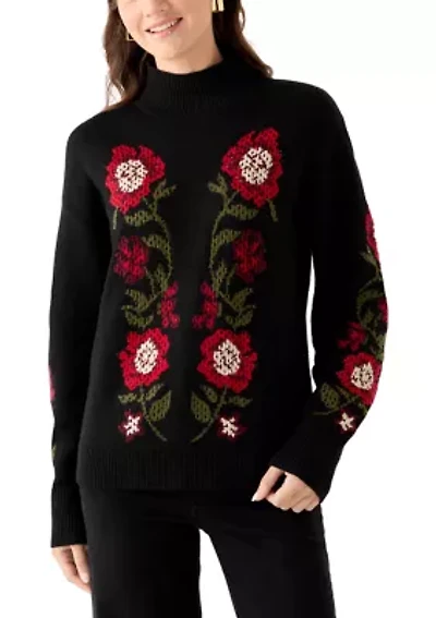 Women's Floral Intersia Sweater