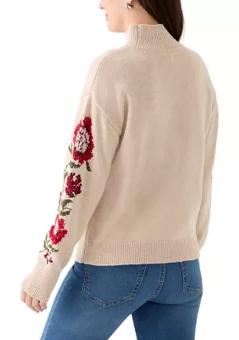Women's Floral Intersia Sweater