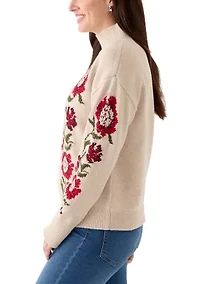 Women's Floral Intersia Sweater