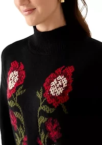 Women's Floral Intersia Sweater