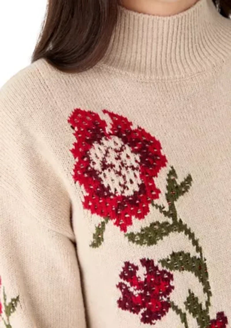 Women's Floral Intersia Sweater