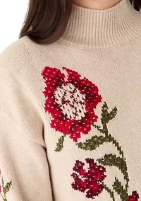 Women's Floral Intersia Sweater