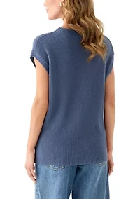 Women's Short Sleeve Sweater with Pocket