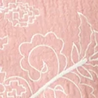 Women's 3/4 Sleeve Gauze Embroidered Bib Top