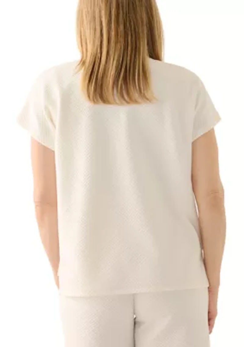 Women's Short Sleeve Ottoman Sweater