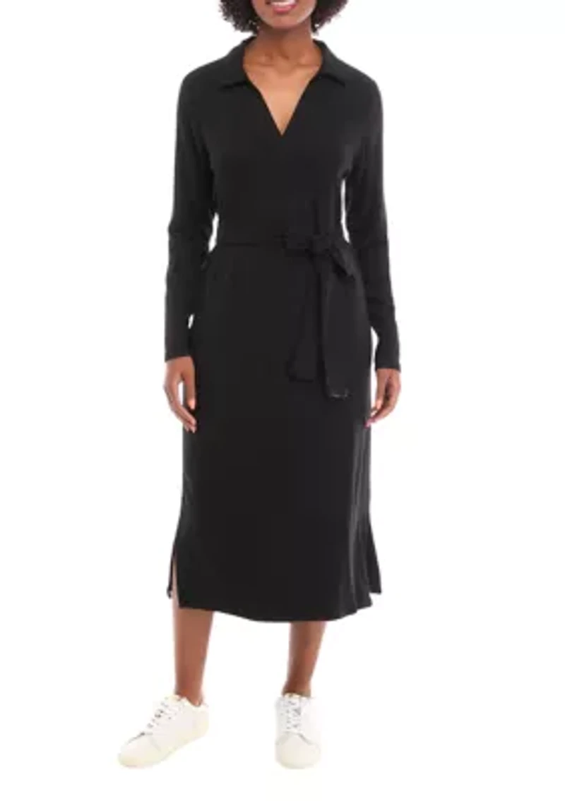 Women's Belted Midi Dress