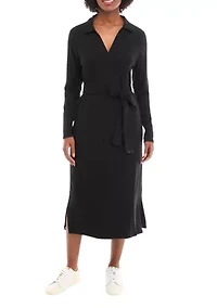 Women's Belted Midi Dress
