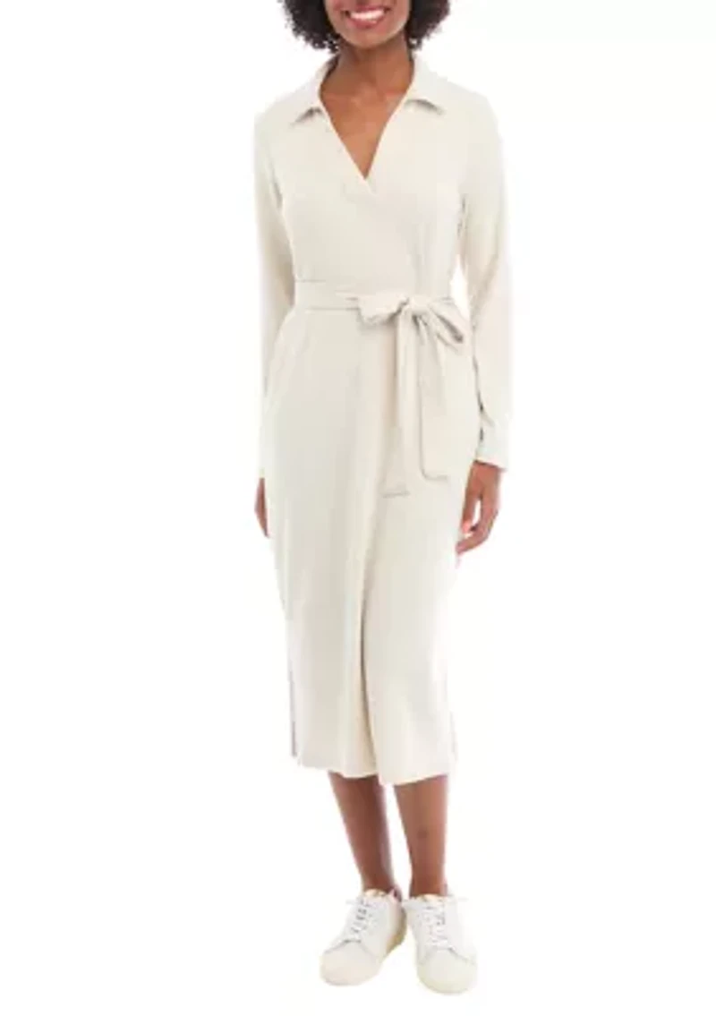 Women's Belted Midi Dress