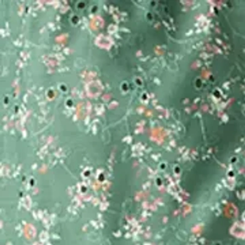 Women's Printed Eyelet Mini Dress