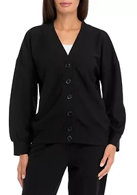 Women's Textured V-Neck Cardigan