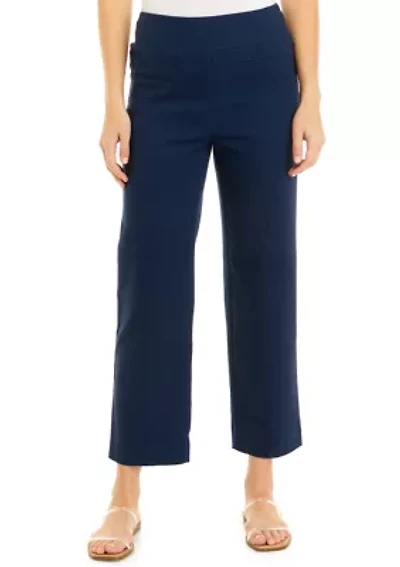Women's Stretch Twill Pull On Straight Ankle Pants