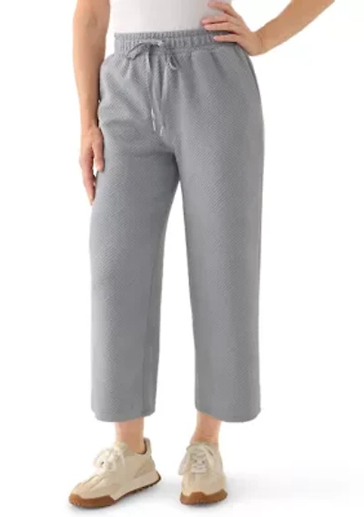 Women's Wide Leg Ottoman Cropped Pants