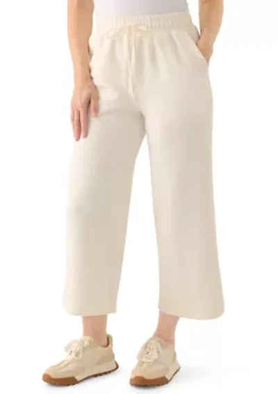 Women's Wide Leg Ottoman Cropped Pants