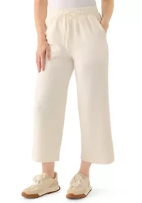 Women's Wide Leg Ottoman Cropped Pants