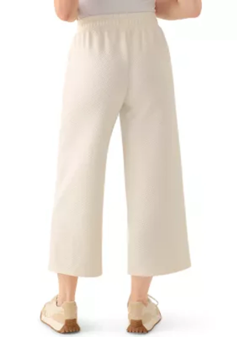 Women's Wide Leg Ottoman Cropped Pants