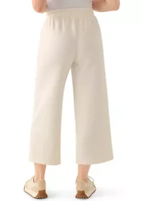 Women's Wide Leg Ottoman Cropped Pants