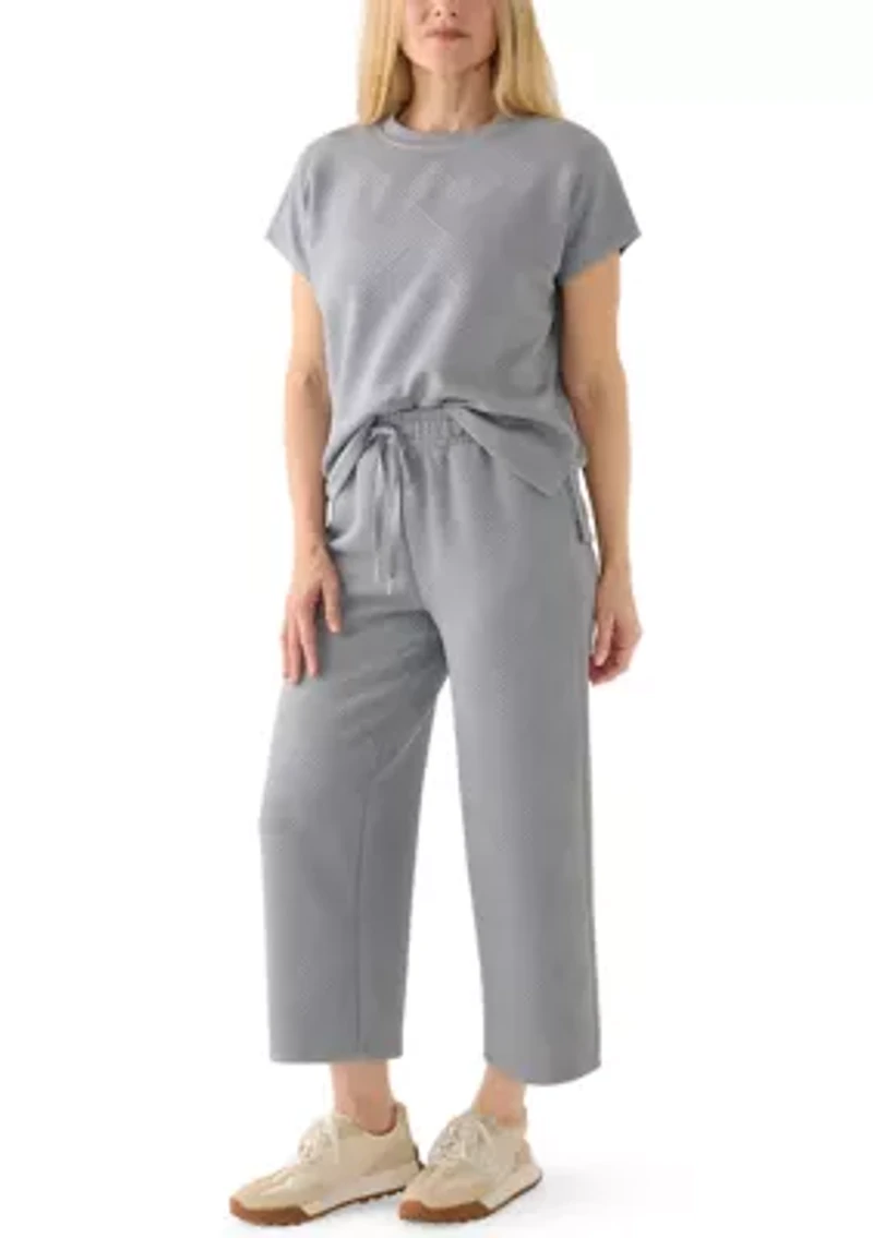 Women's Wide Leg Ottoman Cropped Pants