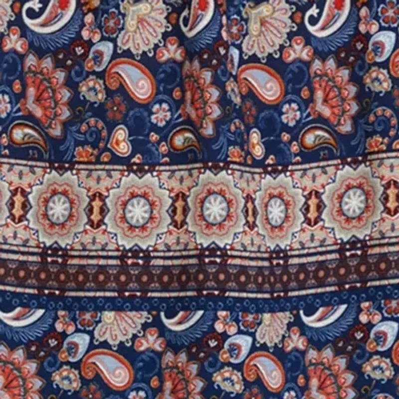 Petite Printed Split Neck Woven Top