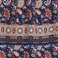 Petite Printed Split Neck Woven Top