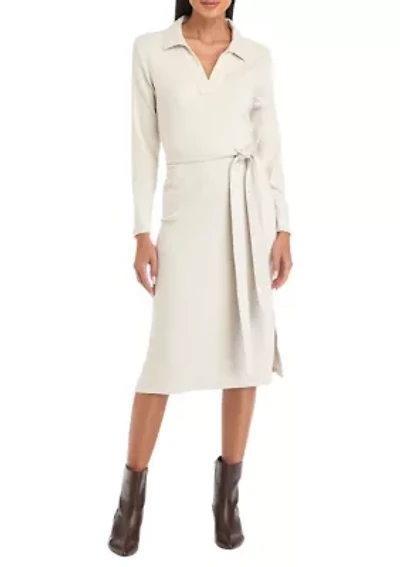 Petite Belted Midi Dress