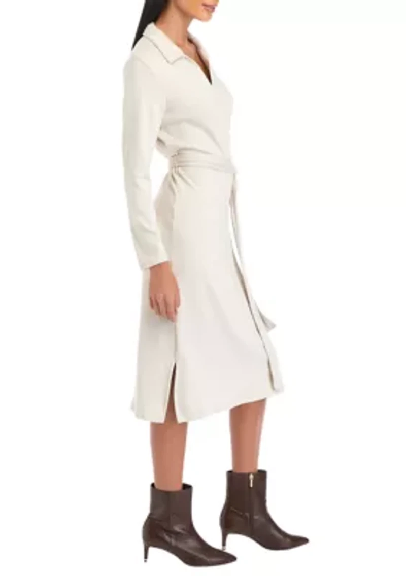 Petite Belted Midi Dress