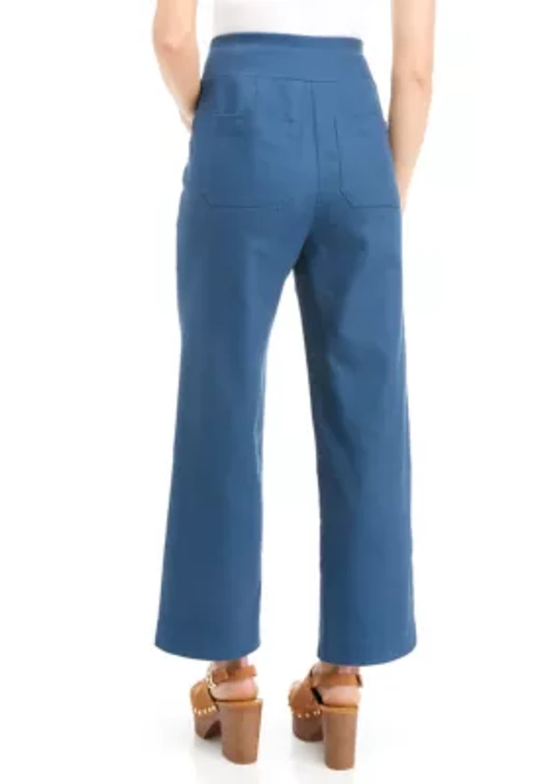 Petite Pull On Stretch Twill Cropped Pants