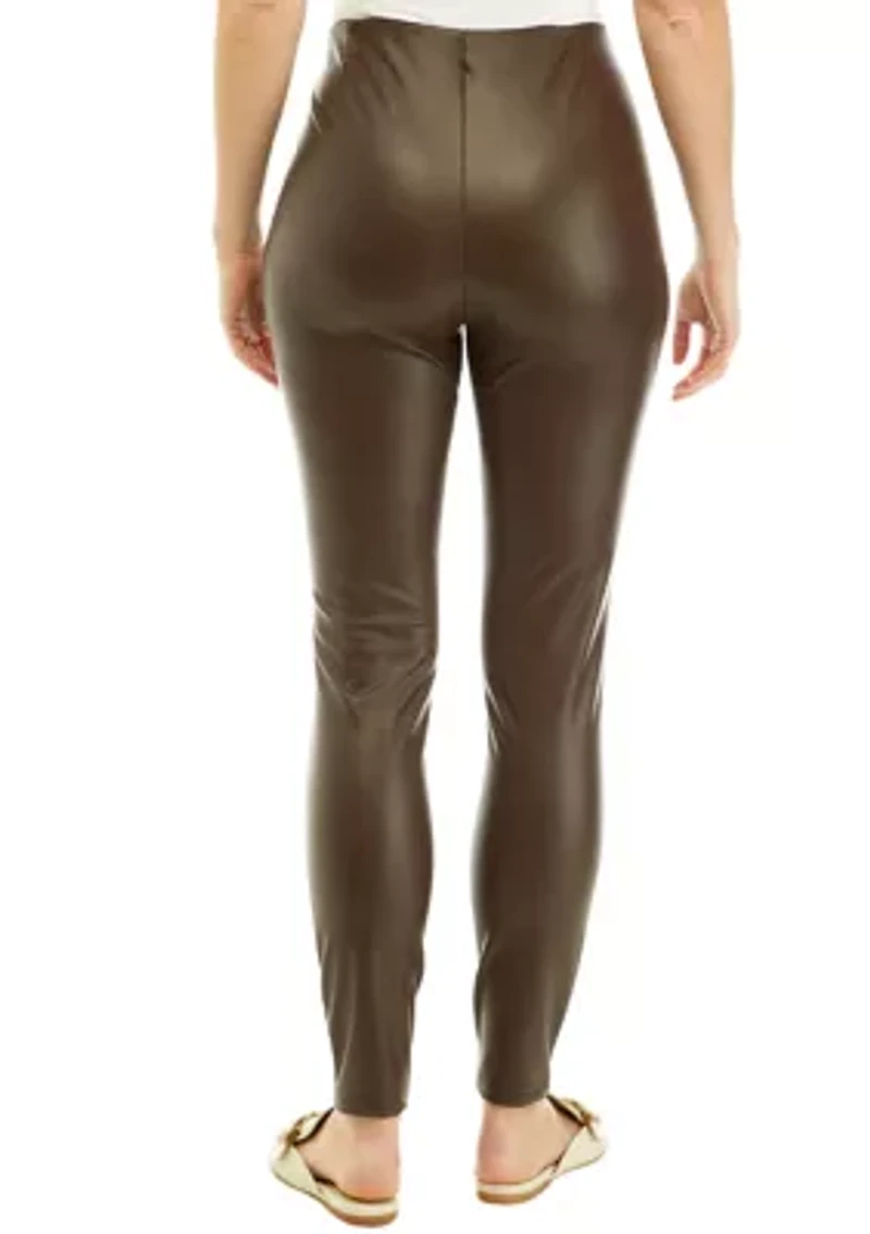 Petite High Rise Vegan Leather Leggings