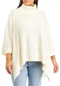 Plus Mock Neck Poncho