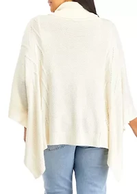 Plus Mock Neck Poncho