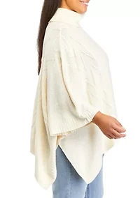 Plus Mock Neck Poncho