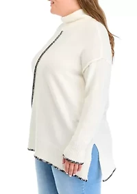 Plus Blanket Stitched Sweater